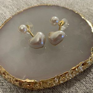 🌻 2/$25 🆕 BNIP Pearl-Like Heart Drop Earrings 🌻